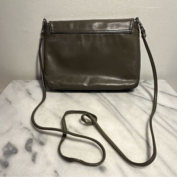 Perlina NY vintage crossbody gray buttery soft leather~ vintage - Picture 2 of 13
